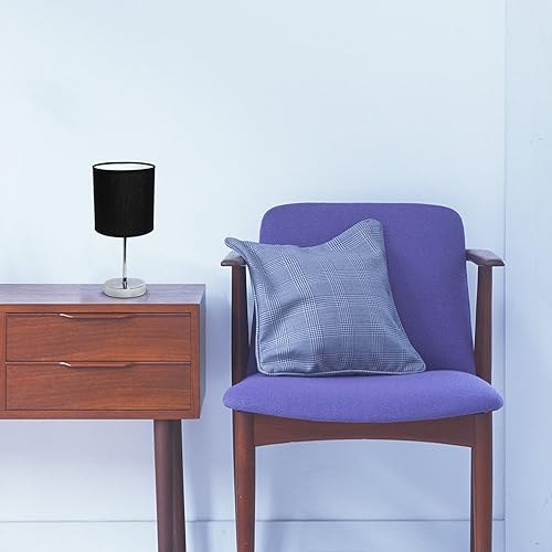 Miniatura 10 de Lámpara de mesa con pantalla blanca All The Rages LT2007 en paquete doble, con florero de diseño básico en miniatura simple, cromado