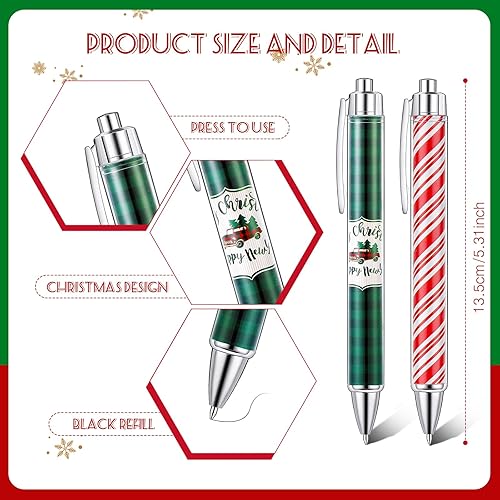 Miniatura 3 de Tenceur 100 bolígrafos de Navidad, bolígrafos de tinta de gel de Navidad, bolígrafos novedosos de Navidad a granel, bolígrafo temático de Navidad,
