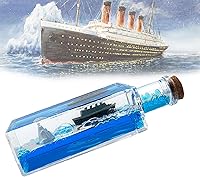 Vista 11 de Botella de Deriva de Fluido de Crucero, Barco Insumergible en una Caja, Modelo de Crucero Titanic Decoración de Crucero de Onda Líquida, Juguete