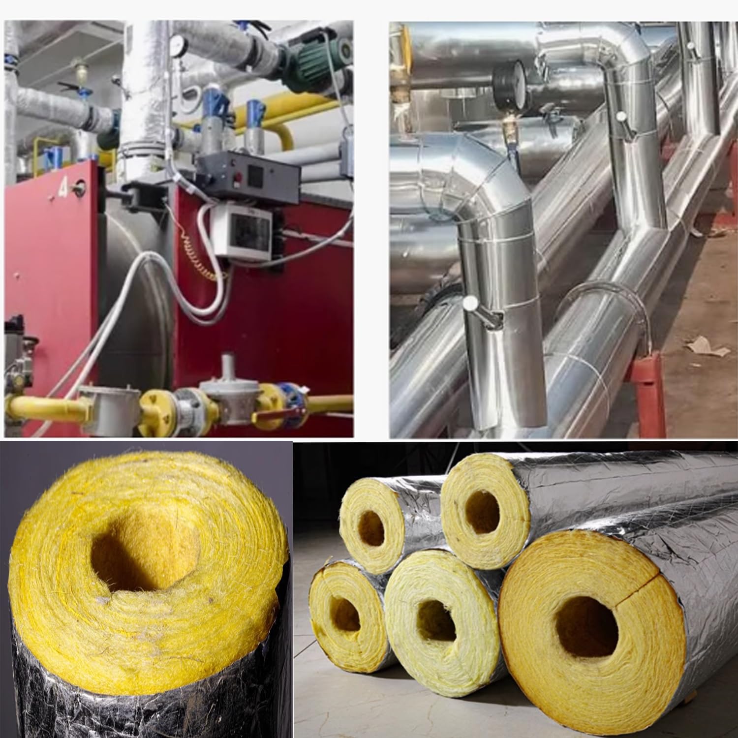 Rura z pianki izolacyjnej do rur, pianka samoprzylepna, rura z folii aluminiowej z wełny szklanej, redukcja hałasu, amortyzacja wstrząsów, średnica 219 mm, 50 mm TH