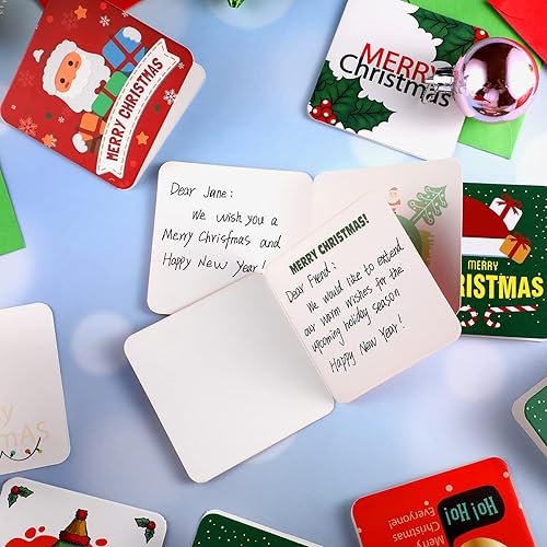 Miniatura 3 de Outus Mini tarjetas de felicitación de Navidad con sobres, 2.7 x 2.7 pulgadas (72 piezas)