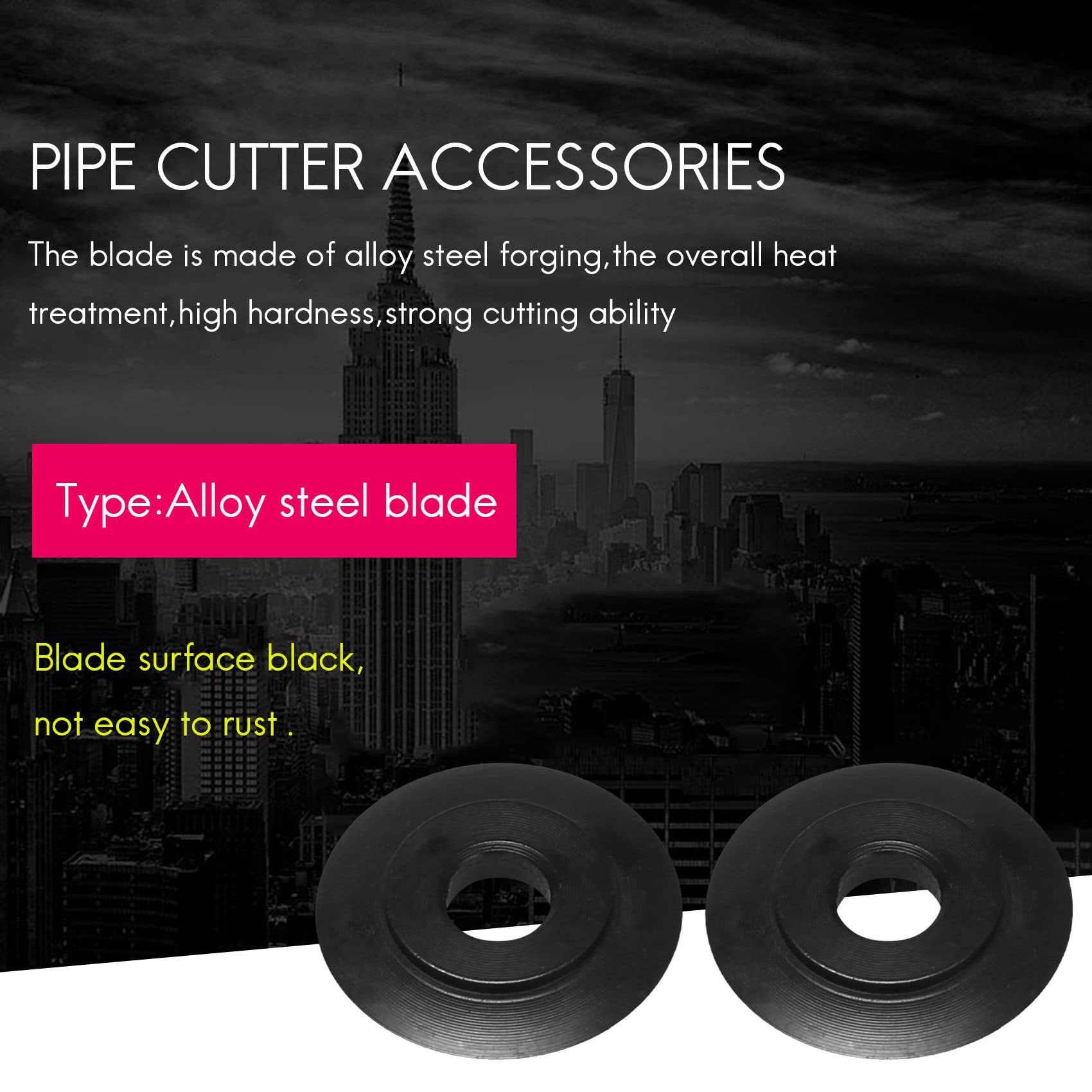 Tsudoku 10Pcs/Set Spare Copper Pipe Cutting Wheels Blade for 15Mm/22Mm Tube Cutter, Black - Image 2