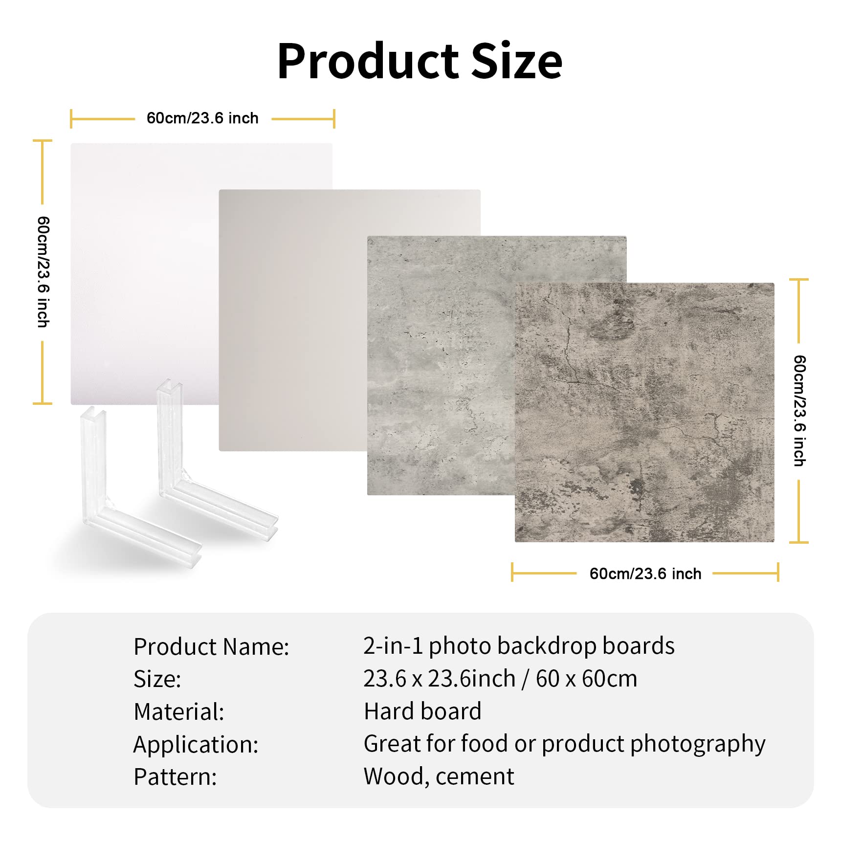 Fotohintergrund-Set 2-in-1 – Doppelseitig Mit Holz & Zement-Textur Für Food- & Produktfotos