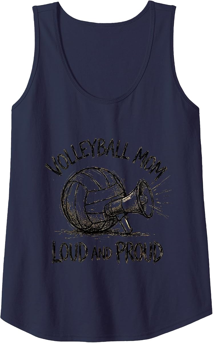 Camiseta de voleibol Mom Loud and Proud con diseño gráfico