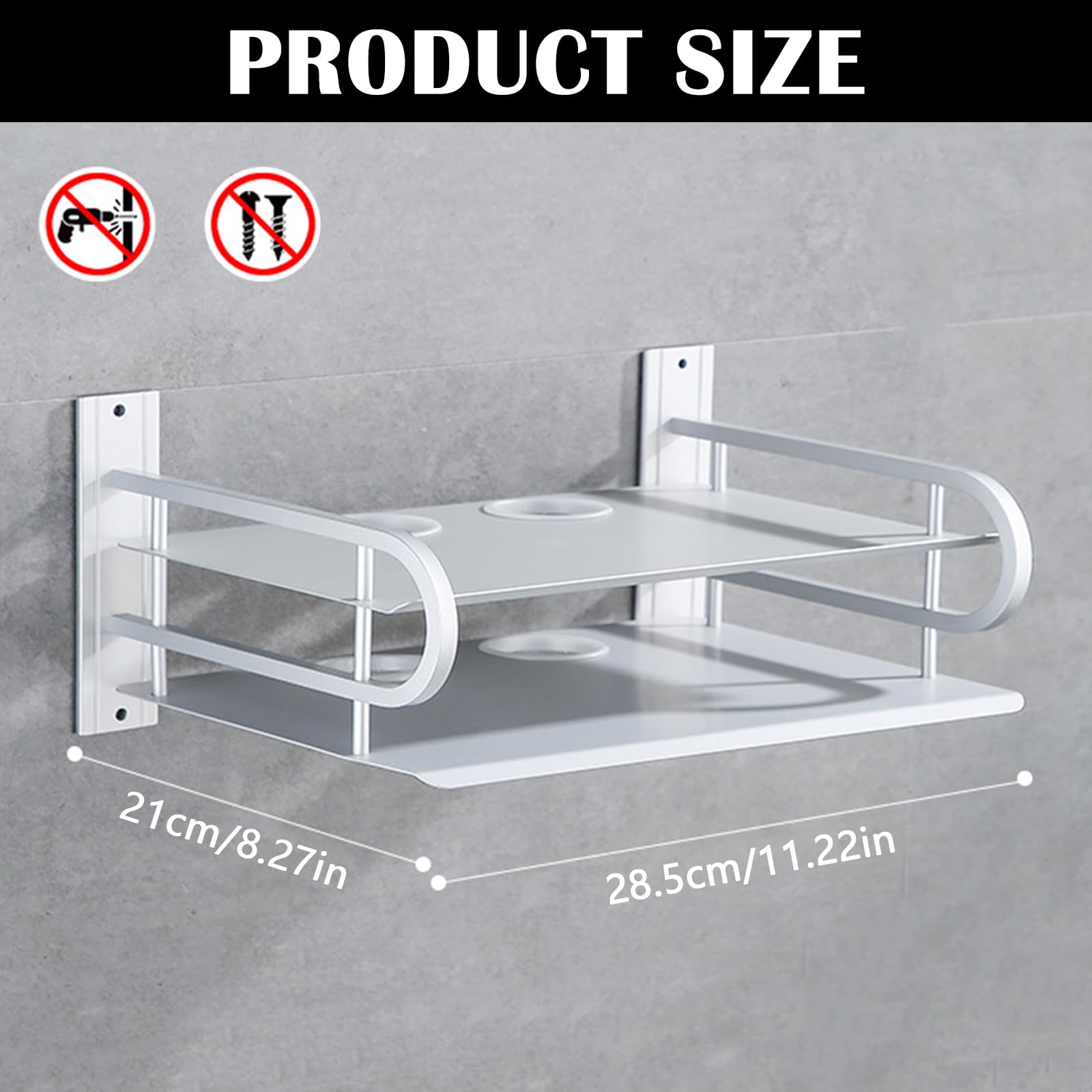 Mensola da parete per proiettore PS5 Supporto a parete in alluminio per accessori TV Lettore DVD Router Hifi Rack Supporto salvaspazio per Home Theater