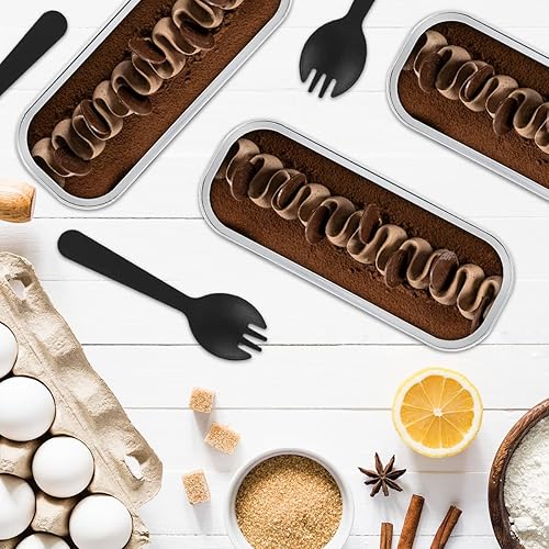 Miniatura 6 de 150 moldes para hornear mini pan con tapas y cucharas, moldes antiadherentes para hornear de 6.8 fl oz, moldes para pan de papel de aluminio