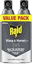 Raid Wasp & Hornet Killer Spray, Bug Killer Kills the Entire Nest, Kills Paper Wasps, Yellow Jackets, Mud Daubers and more, 14 Oz, 2 Count