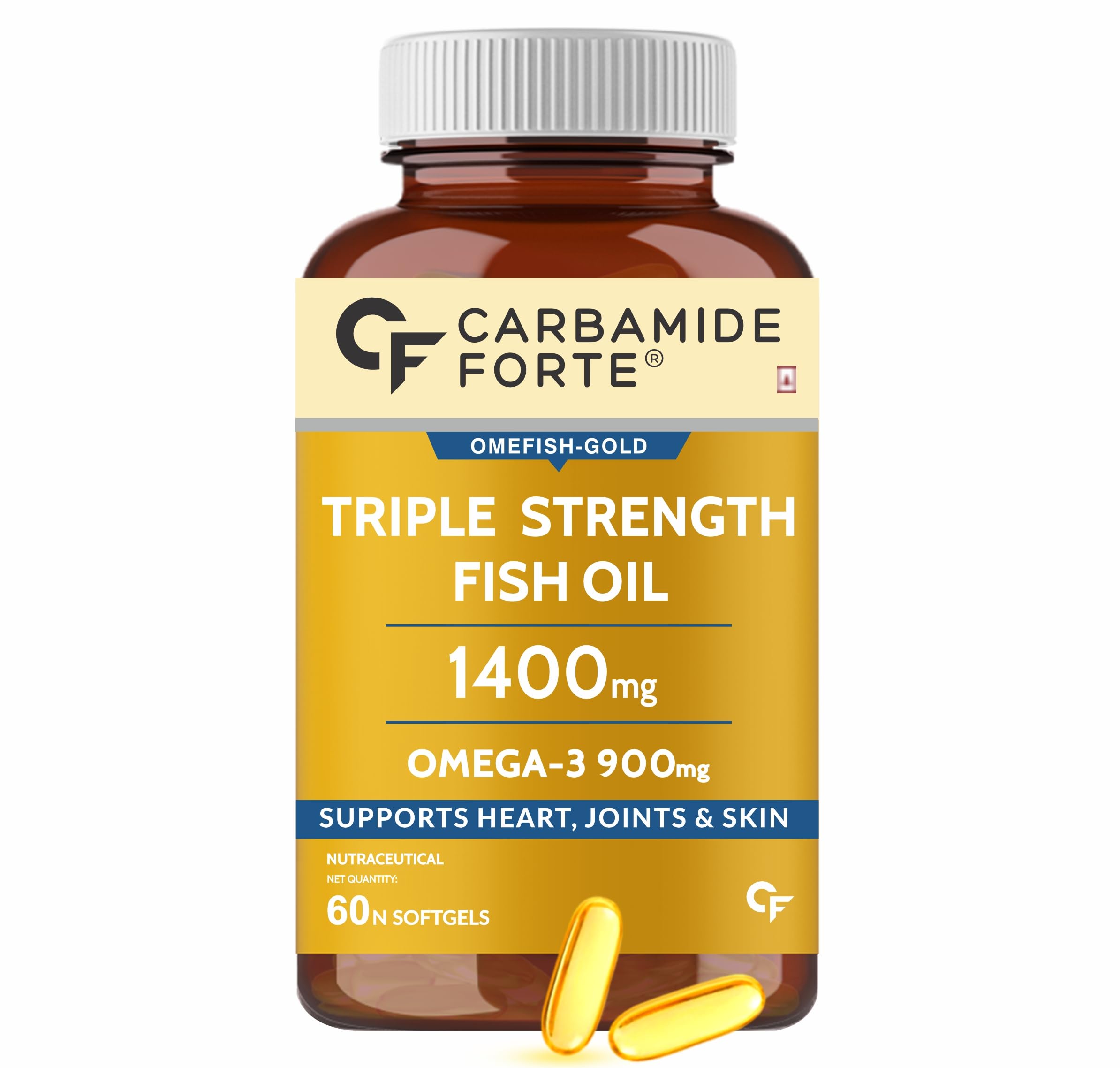 Carbamide Forte Triple Strength Omega 3 Fish Oil Capsules | Supports Heart, Joints & Skin | 60 Softgel Fish Oil Capsules Omega 3 (B089YVZ4H2) Amazon Price History, Amazon Price Tracker