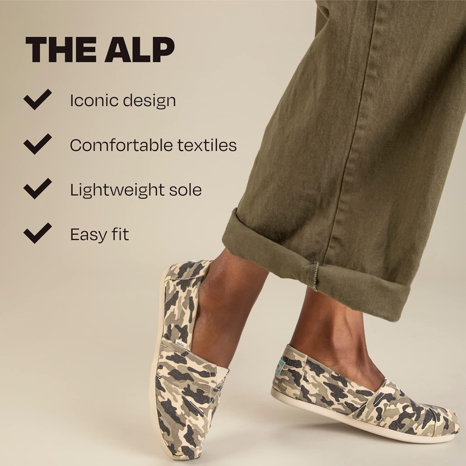 TOMS Women's, Alpargata Eco Dye Slip-On 8 Heritage Canvas Blue