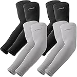 YQXCC 4 Pairs Arm Sleeves, Cooling UV Sun Protection Sports Compression Sleeves for Men Women, Golf Basketball Arm Sleeves