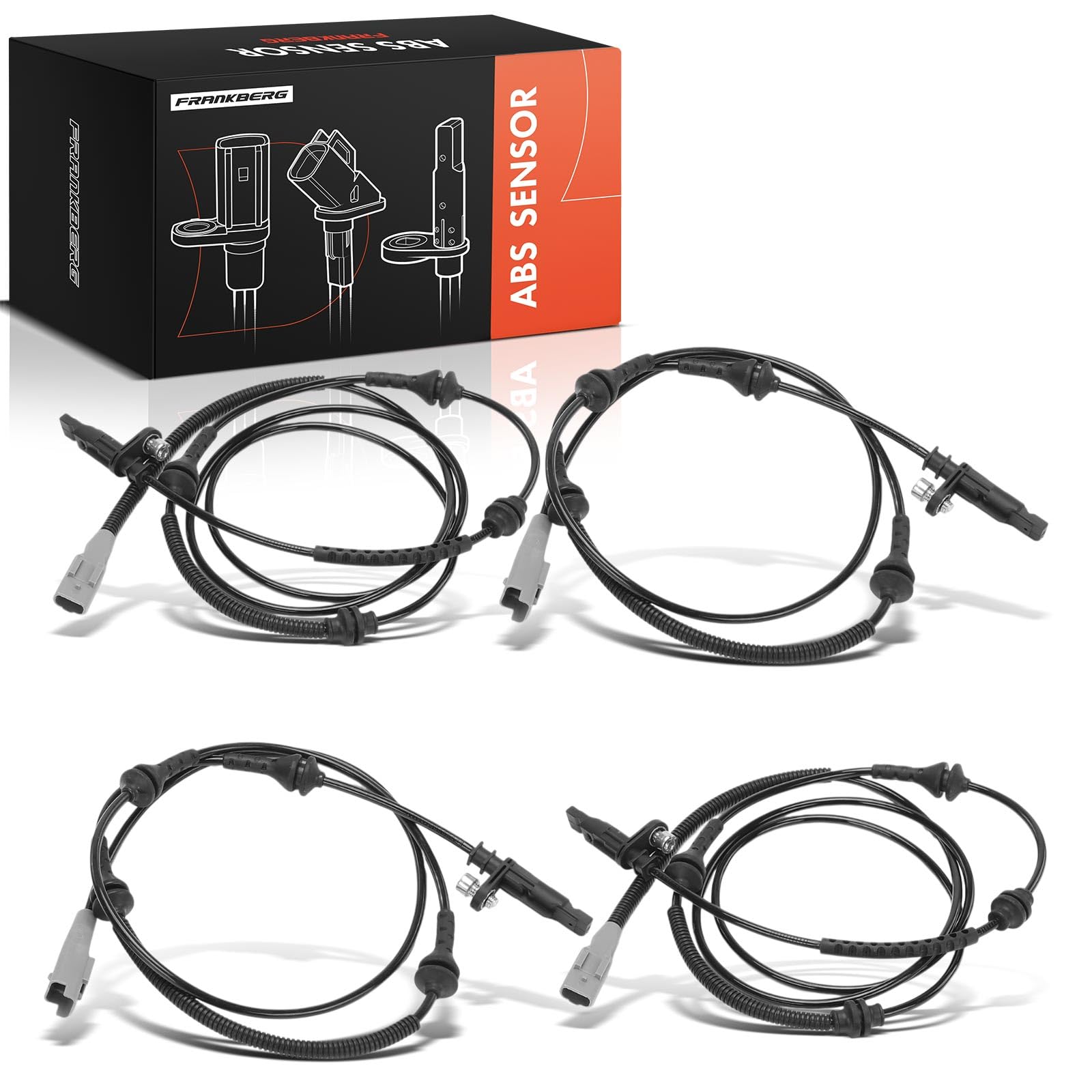 Frankberg 4 capteurs de vitesse ABS 2 broches 4545H5 | Compatible avec: 407 Coupé 6C, 508 SW I 8E, 508 SW Box/Combi 8E, C5 III RD, C6 TD, C5 III Break RW, 407 SW 6D 6E