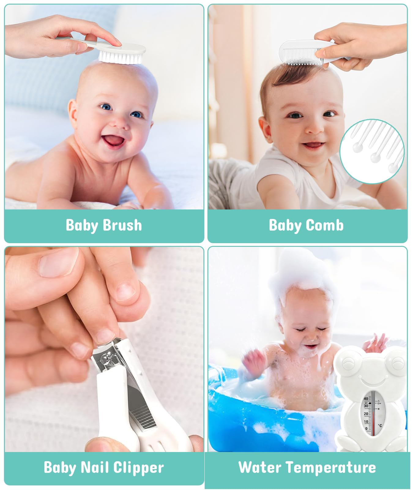 Baby-Gesundheits- und Pflege-Set, elektrischer Sicherheitsnagel-Trimmer, Baby-Kinderzimmer-Set, Neugeborenen-Pflegesets mit Haarbürste, Kamm für Neugeborene, Kleinkinder, Babys, Jungen, Mädchen