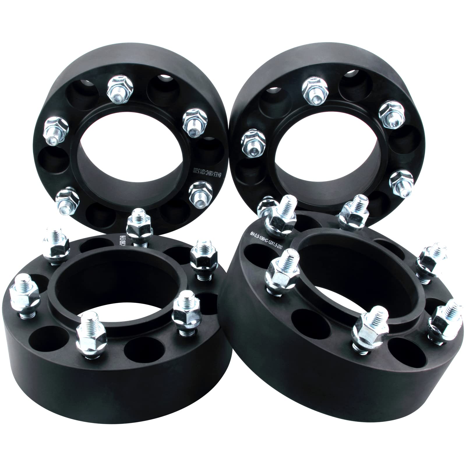 DCVAMOUS 4PC Black 6x5.5 Hubcentric Wheel Spacers Compatible with Toyota, 6x139.7 Wheel Spacers 2 Inch with 12x1.5 Studs for 1995-2023 Tacoma, 1986-
