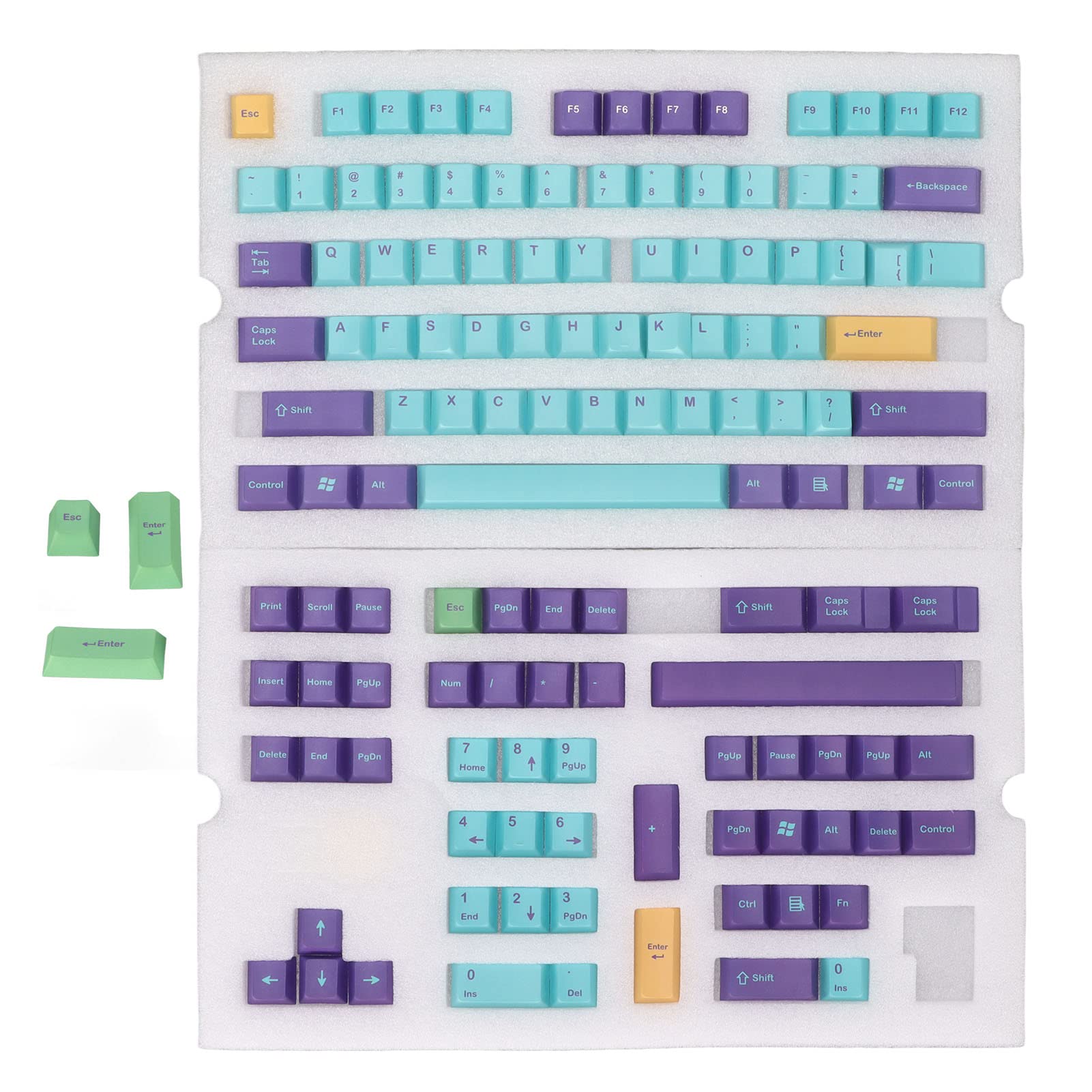 DIY 150 Klawiszy 5 Stron Sublimowany Zestaw Nasadek na Klawisze z PBT dla Klawiatur Mechanicznych o Wysokości Cherry Keycap dla Miłośników Angielskiej Klawiatury (Dla GMK Skeleton King)
