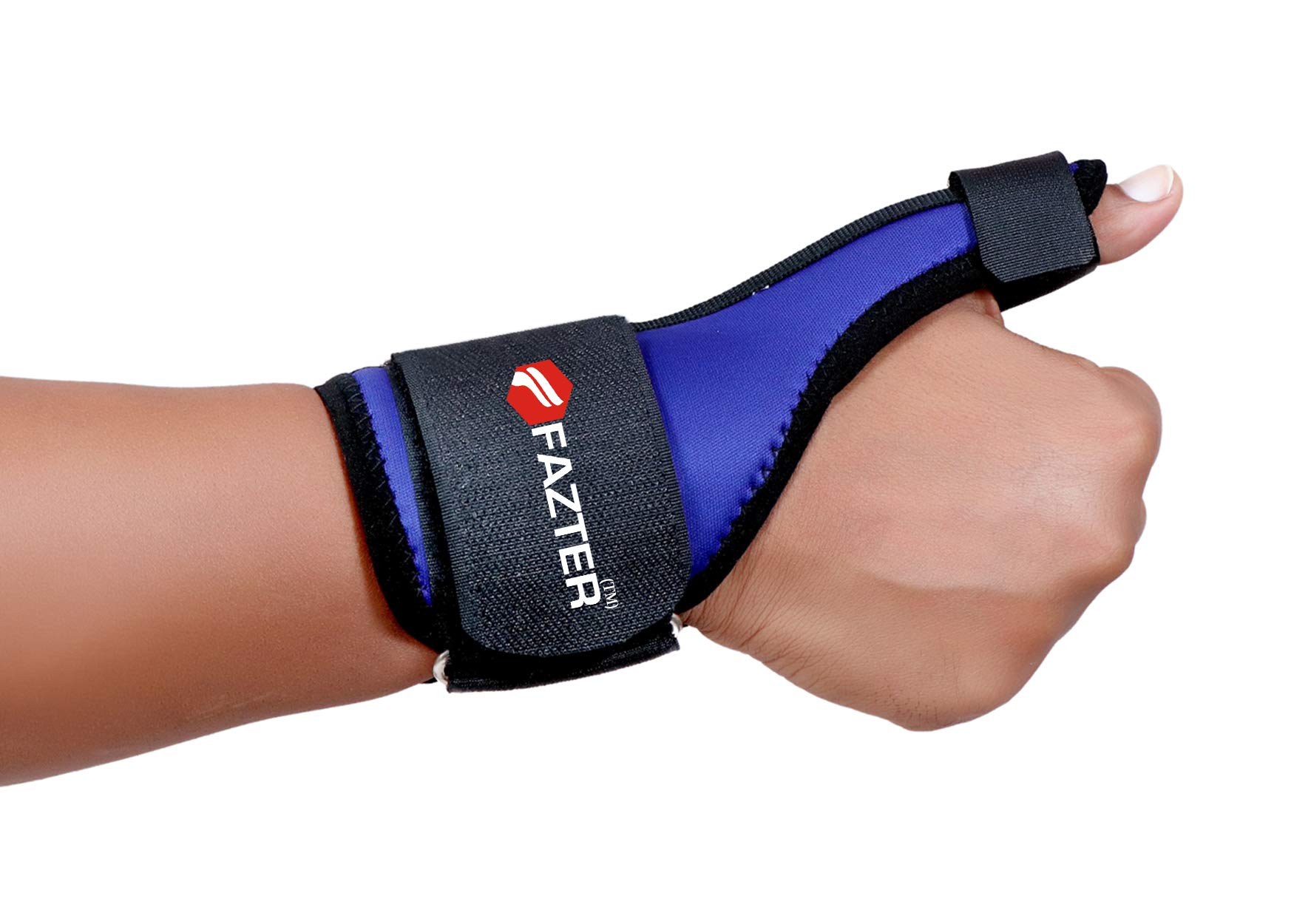 FAZTER™ Premium Unisex Thumb Spica Splint Brace Support-Thumb Stabilizer for Pain,Sprains, Strains, Arthritis,Tendonitis,Carpal Tunnel & Trigger Thumb Immobilizer[Fits For Both Hands] (Blue)