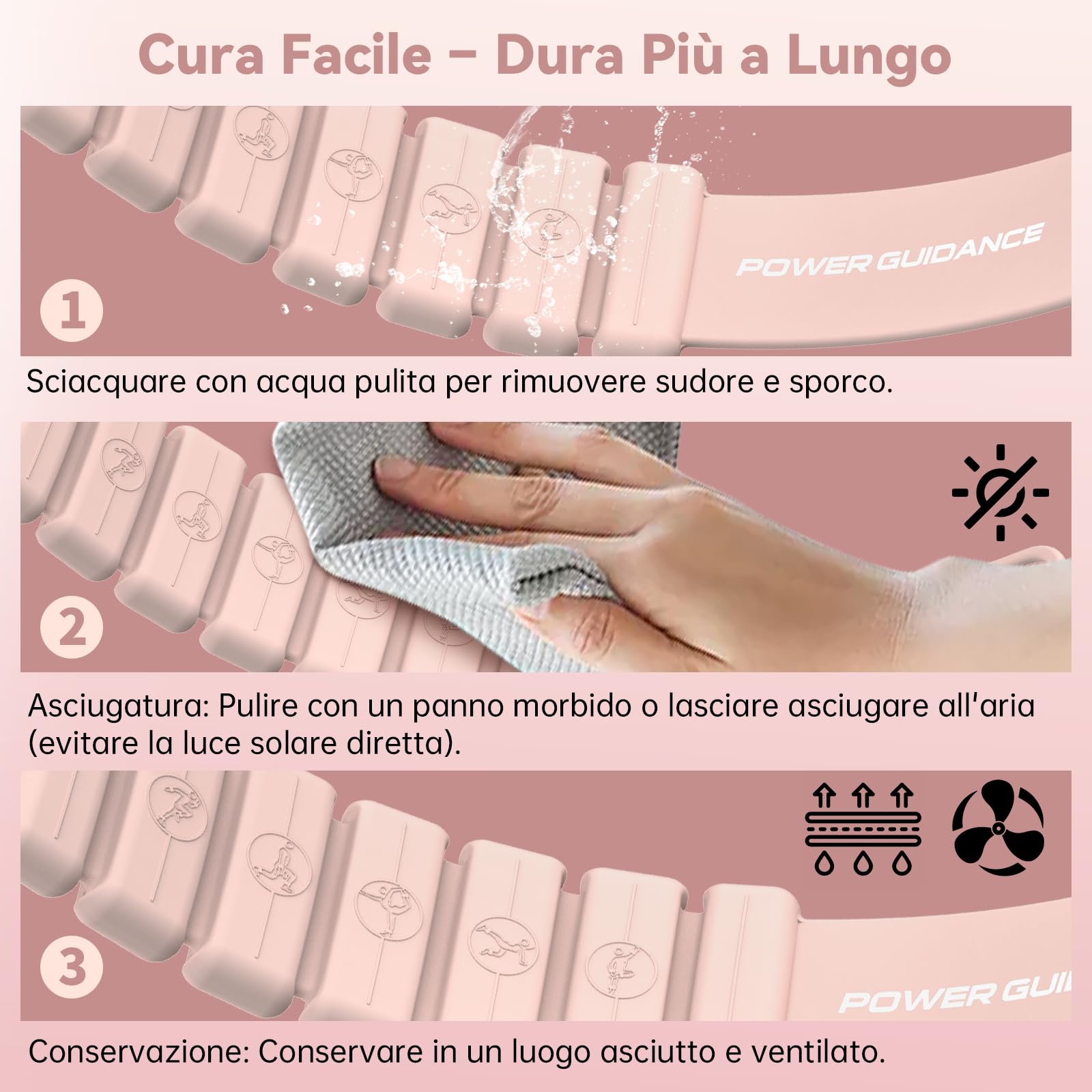 POWER GUIDANCE Pesi per Polsi, Cavigliere Lestate Senza Velcro con Blocchetti Scorrevoli Regolabili (0,28-1kg Coppia), Braccialetti Lestati in Silicone Impermeabile per Pilates, Camminata & Corsa