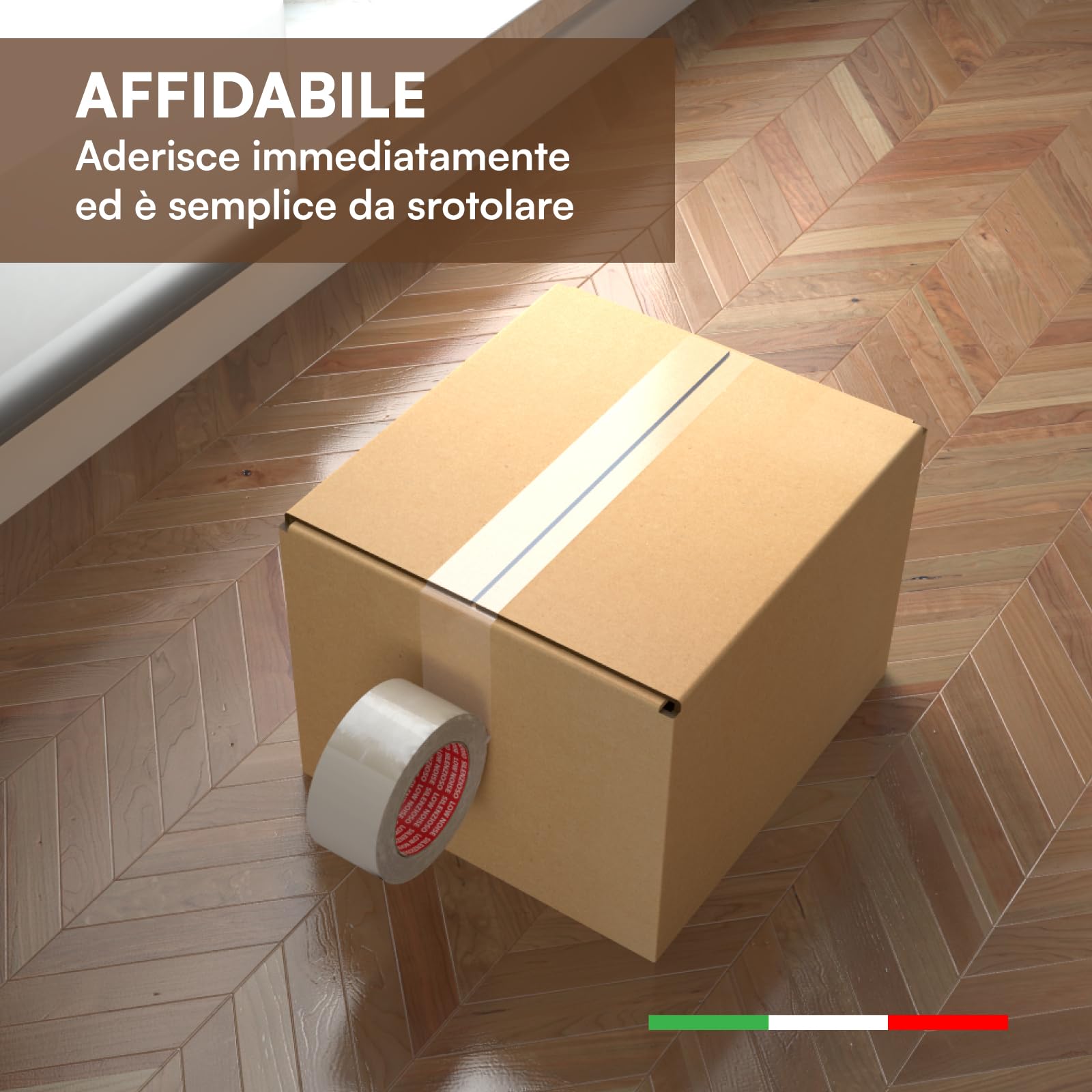 DNK TRADE Nastro Adesivo da Imballaggio Pacchi - 6 Rotoli di Nastro per Imballaggi 50mm x 66m Silenzioso Resistente all'Acqua - Colore Trasparente