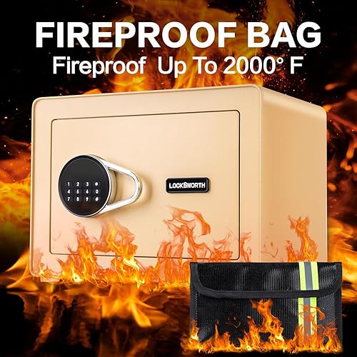 Miniatura 10 de Caja fuerte de 1.0 pies cúbicos, pequeña caja fuerte con estante extraíble, sistema de alarma, caja de seguridad electrónica digital para efectivo,