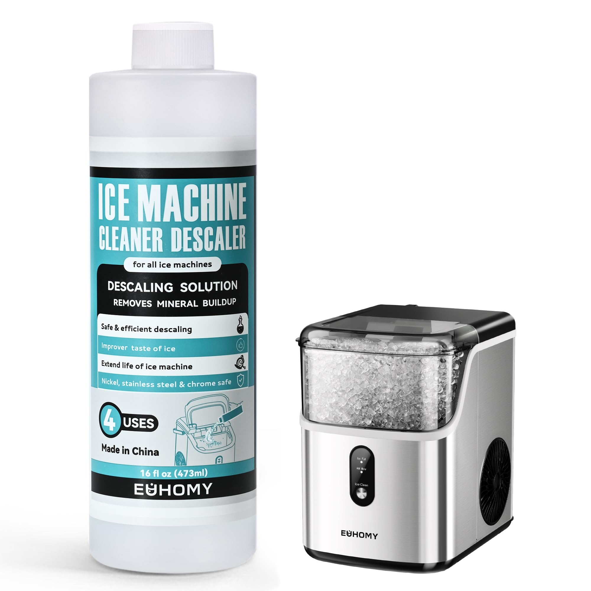EUHOMY 2" Ice Ball Maker Countertop, 4Pcs Ready in 40Mins, 144Pcs/day, Self-Cleaning Sphere Ice Maker Machine with Crystal Clear Ice, Round Ice Cube Maker for Whiskey & Bourbon — view 10