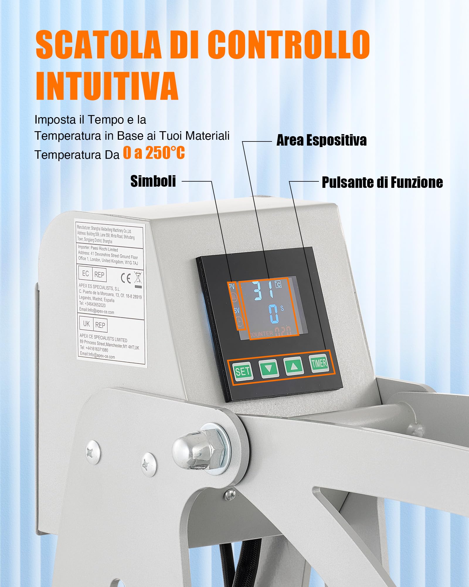 CREWORKS 50x40cm Pressa a Caldo per Magliette con Apertura Automatica 2200W Termopressa per Magliette Macchina per Sublimazione Digitale per Magliette Borse o DIY