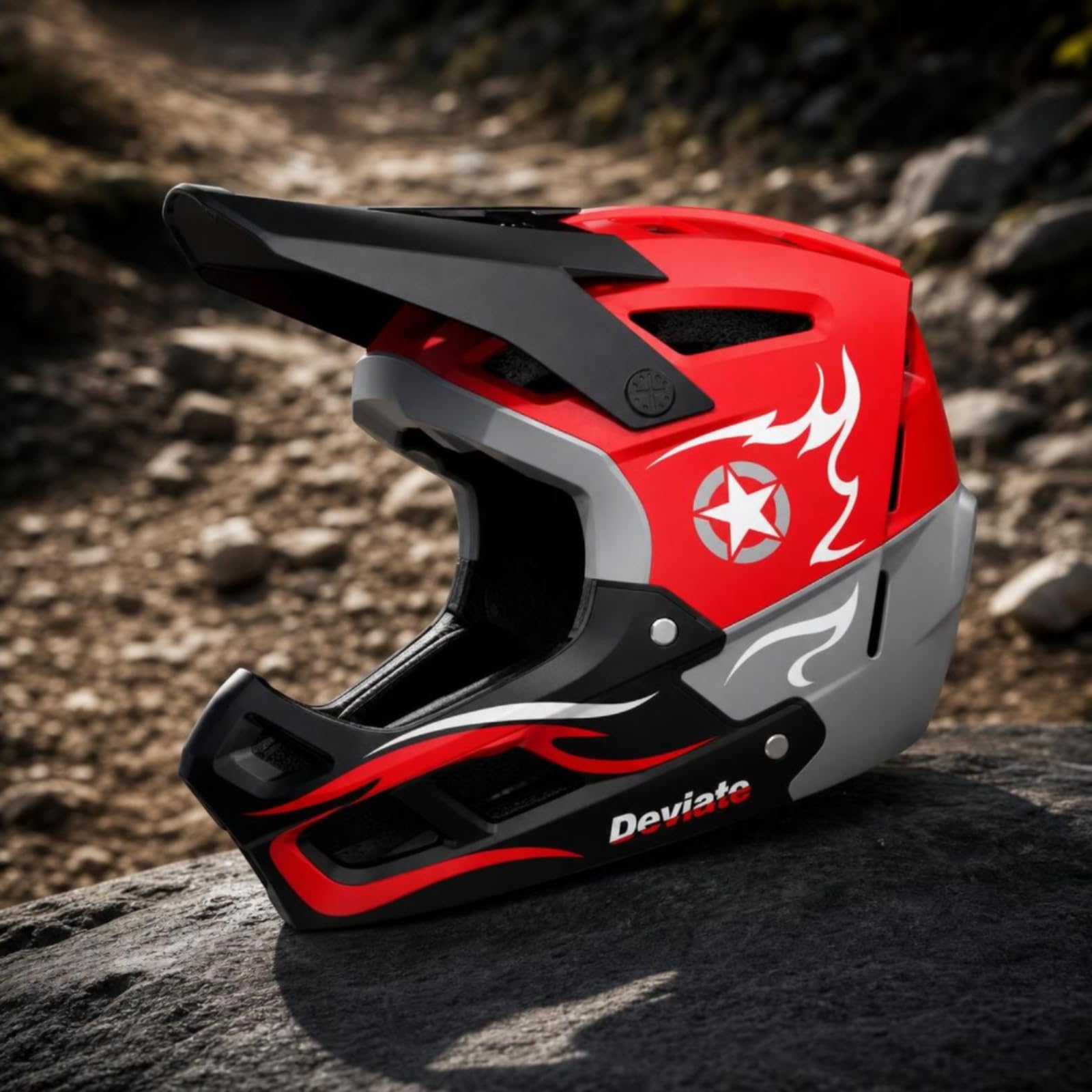 Gralara Casco Completo con Mentonera smontable Table Casco Bicicleta con Visera Ventilado para Ciclistas