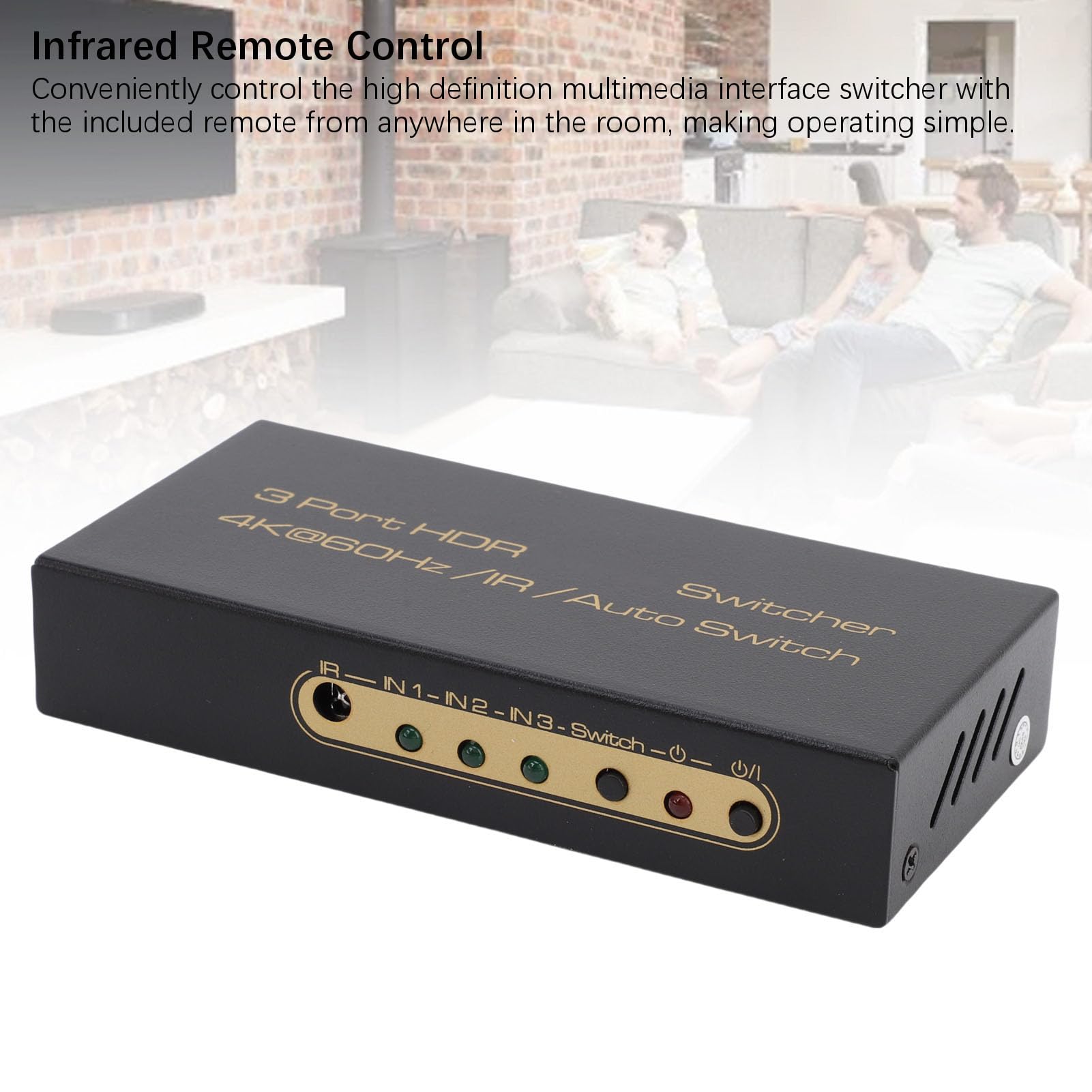 Luocute i HD M I, 3 w 1 Wyjście HD M I 4K 60 Hz z Pilotem na podczerwień, Obsługuje HDCP 2.2 HDR10 3D 2160 P 1080 P, Skrzynki Selektora -wideo dla TV Stick