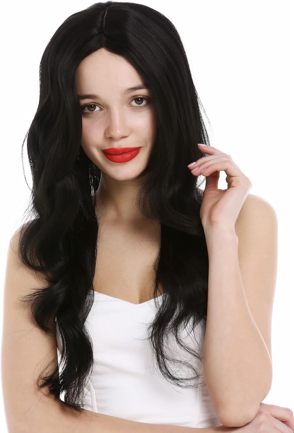 WIG ME UP - RGF-5905LD-1B Lady wig lang wavy parting black with small hand made partial monofilament, black (1B) - Image 3