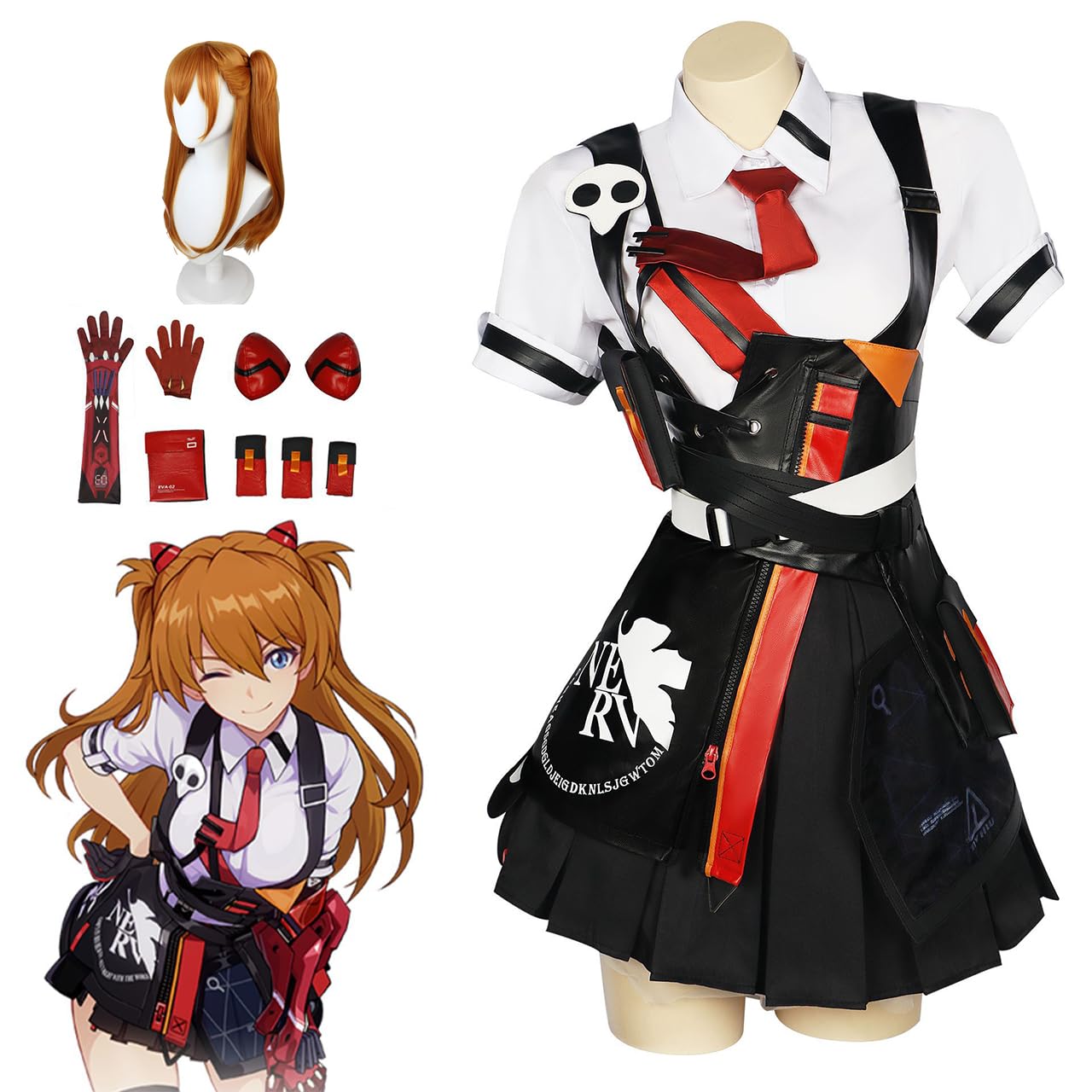 【最終値下げ】 アスカ・ラングレー コスプレ衣装M ウィッグ付き Amazon.co.jp: 新世纪エヴァンゲリオン アスカ 惣流・アスカ コスプレ衣装