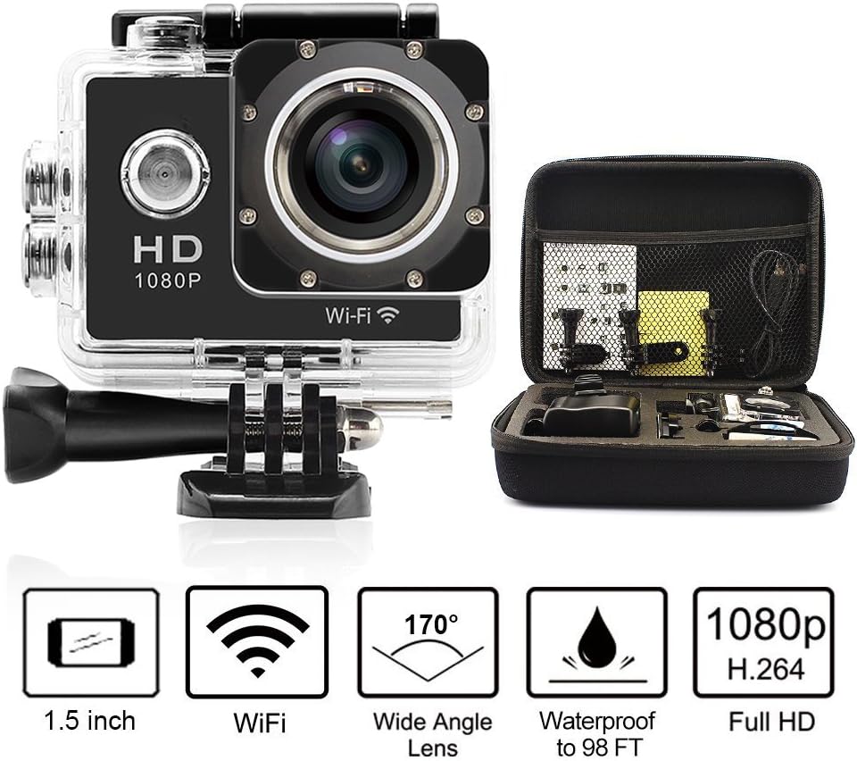 Kamisafe Waterproof Case Housing Protective Cover for Sports Camera