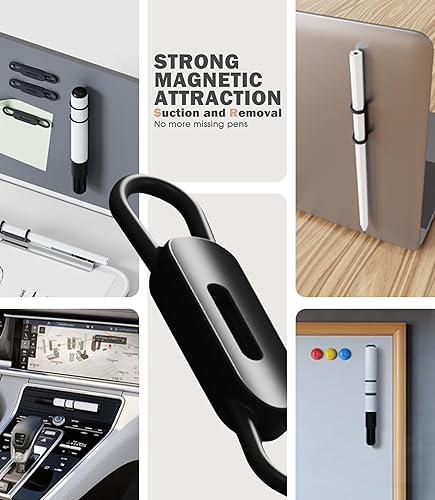 Miniatura 5 de Nearockle Paquete de 10 soportes magnéticos para lápices, soporte ajustable de silicona para escritorio, refrigerador, pizarras blancas, accesorios
