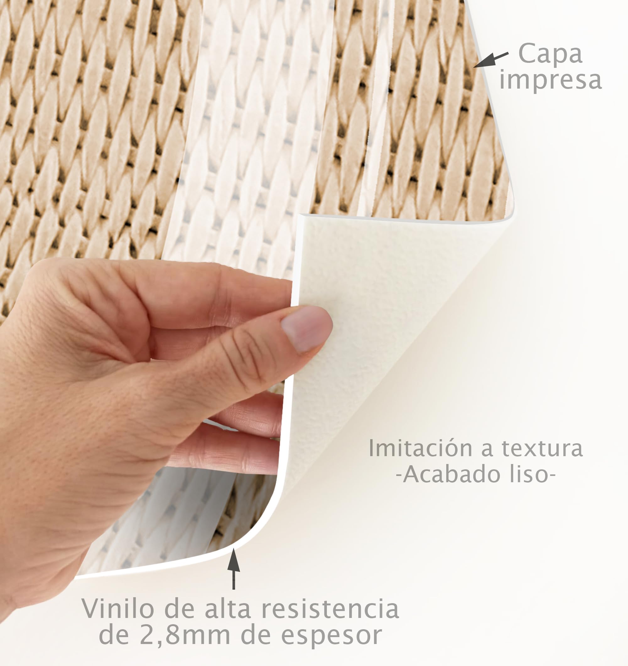 VINILIKO Design | Alfombra Vinílica Redonda Bangkok 2 [Diam] 100 cm - Antideslizante, Impermeable, Lavable - Varios Tamaños - Alfombra Vinilo Salón, Cocina