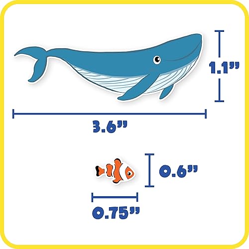 Miniatura 4 de READY 2 LEARN Calcomanías de espuma – Vida marina – Paquete de 168 – Calcomanías autoadhesivas para niños – Calcomanías 3D hinchadas del océano para