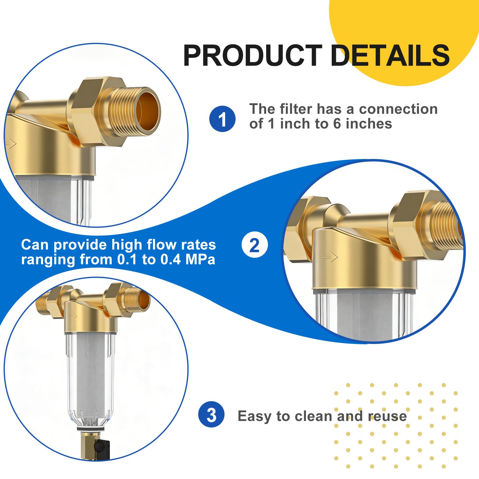 Filtro per acqua, 1 pollice, riutilizzabile, filtro per acqua riutilizzabile, filtro per acqua