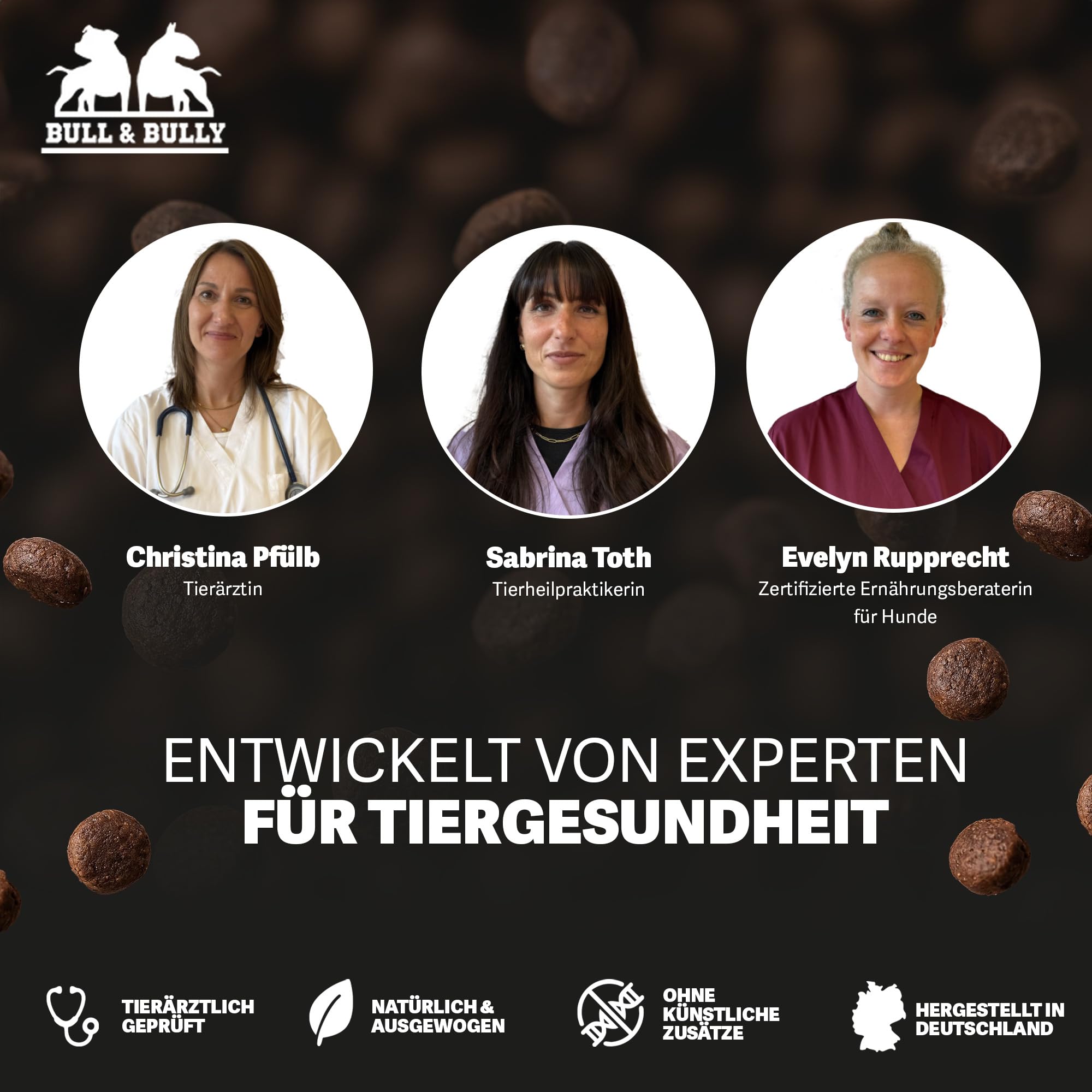 Hundefutter Big Bully Strauß Hundefutter Trocken – Energiereiches Trockenfutter für Hunde tierärztlich entwickelt – Hundetrockenfutter Premium Dog Food – Monoprotein Hundeleckerli 250g BULL & BULLY
