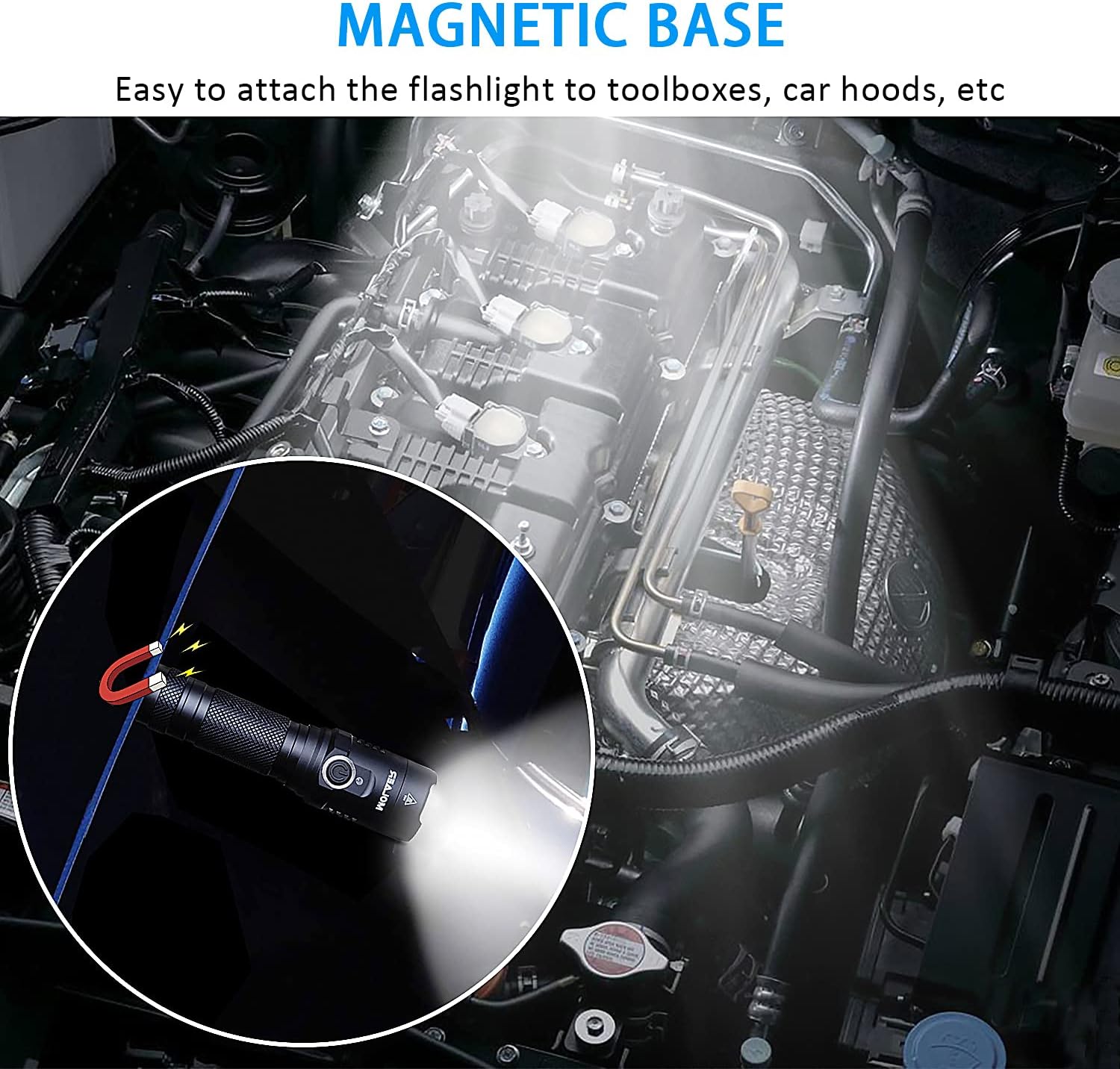 Rechargeable Flashlight MOLAER Waterproof Adsorption Photo