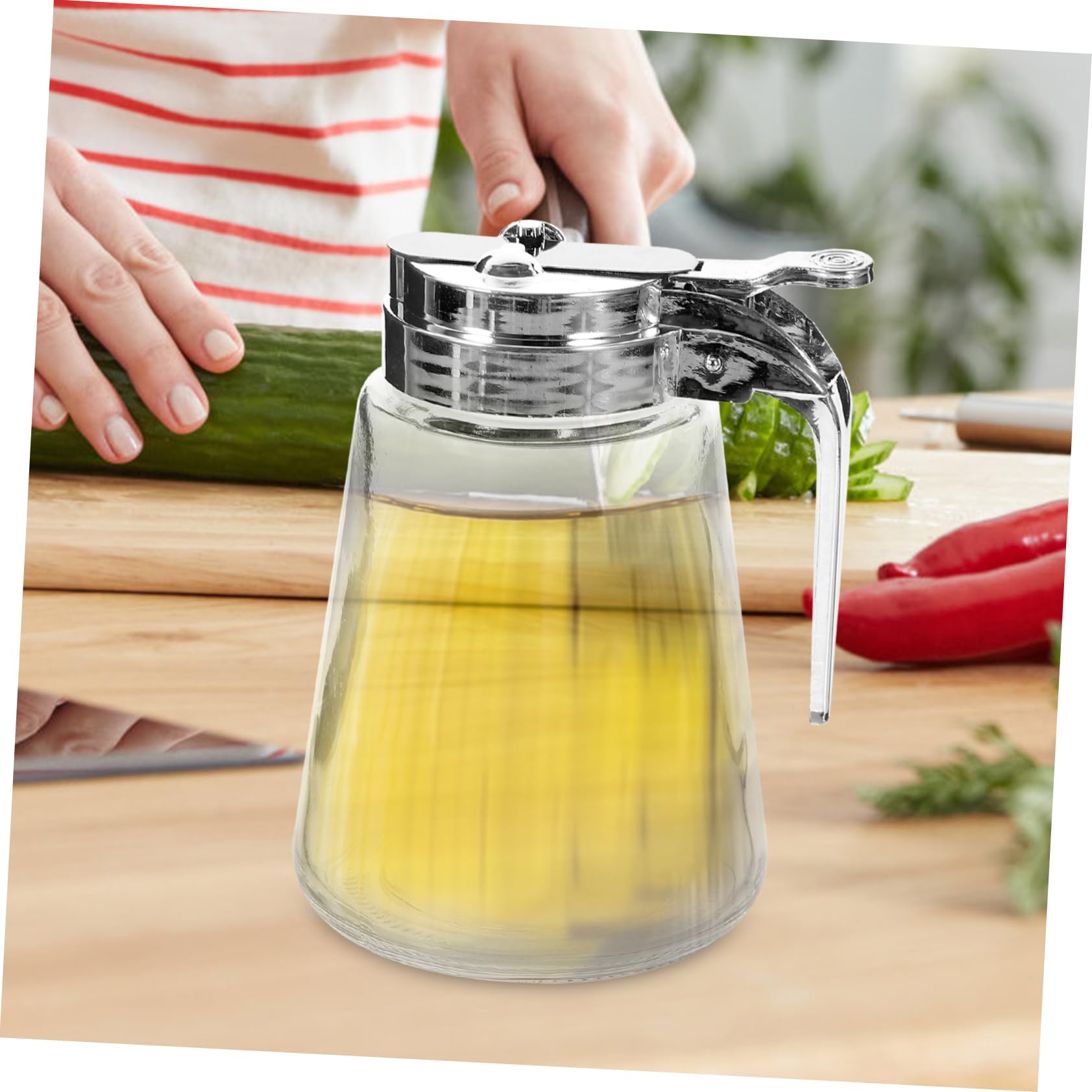 IMIKEYA Distributore di Sciroppo in Vetro 300ml, Zuccheriera e Pompa Erogatrice Antiperdite, Set da 2 Pezzi per Condimenti, Cucina Domestica e Bar, Conservazione Sicura e Protetta