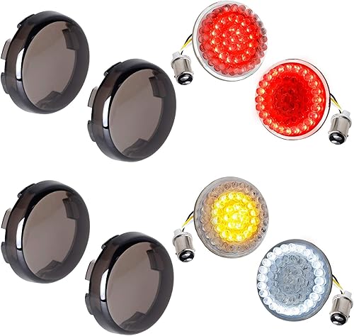 NTHREEAUTO 1157 luces de giro LED delanteras traseras y traseras luz de freno trasera de 2 pulgadas con cubierta de lente ahumada compatible con NTHREEAUTO 1157 luces de giro LED delanteras traseras y traseras luz de freno trasera de 2 pulgadas con cubierta de lente ahumada compatible con