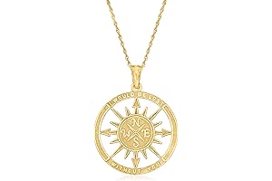 14kt Yellow Gold Compass Pendant Necklace