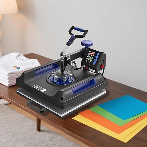 Miniatura 8 de Happybuy Máquina de prensa de calor, 15 x 15 pulgadas, transferencia de calor 8 en 1 con prensa de vaso de 30 onzas, prensa digital de camisetas
