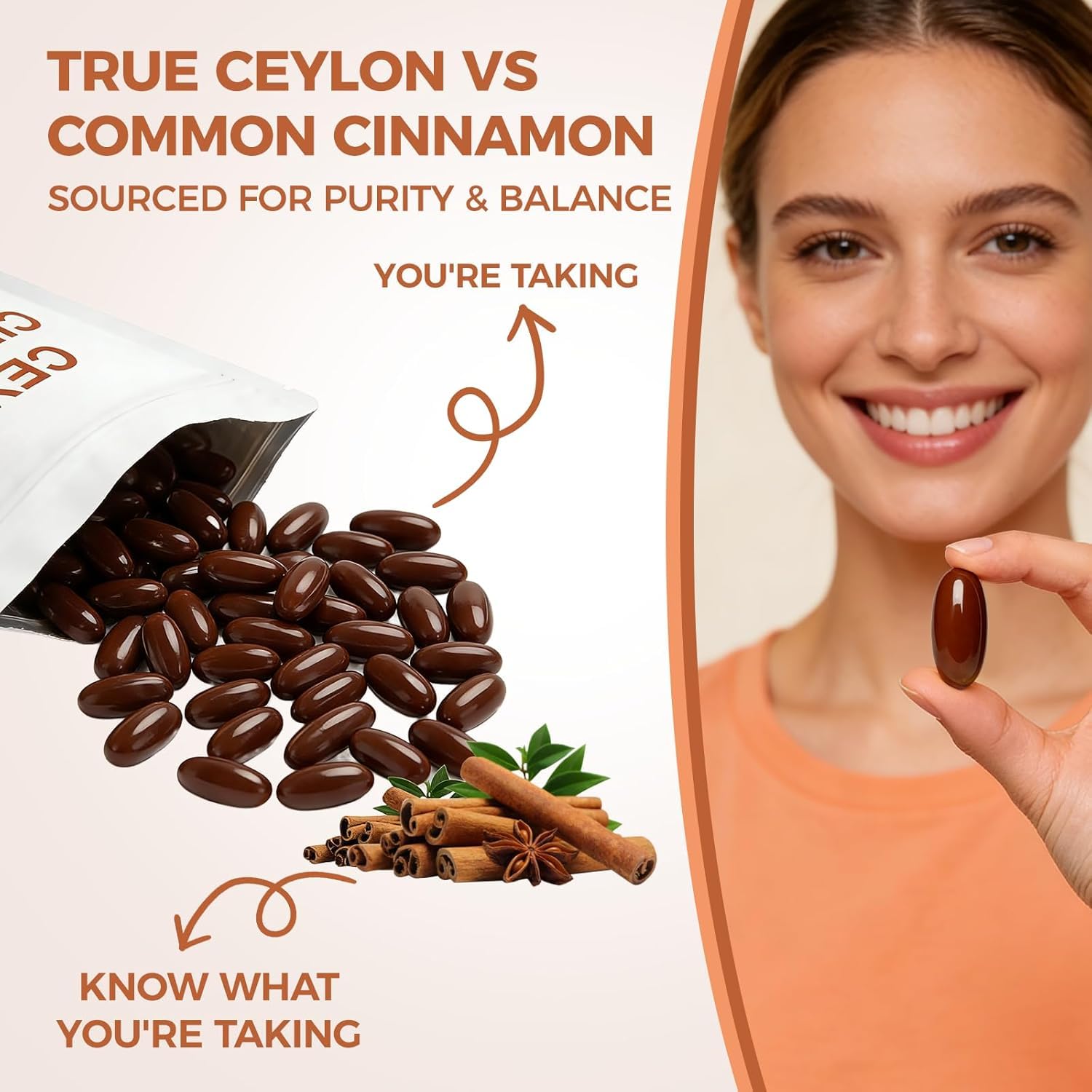 Cannelle de Ceylan, authentique, contient de l'huile MCT, antioxydante, maintient l'équilibre corporel, sans OGM, sans gluten
