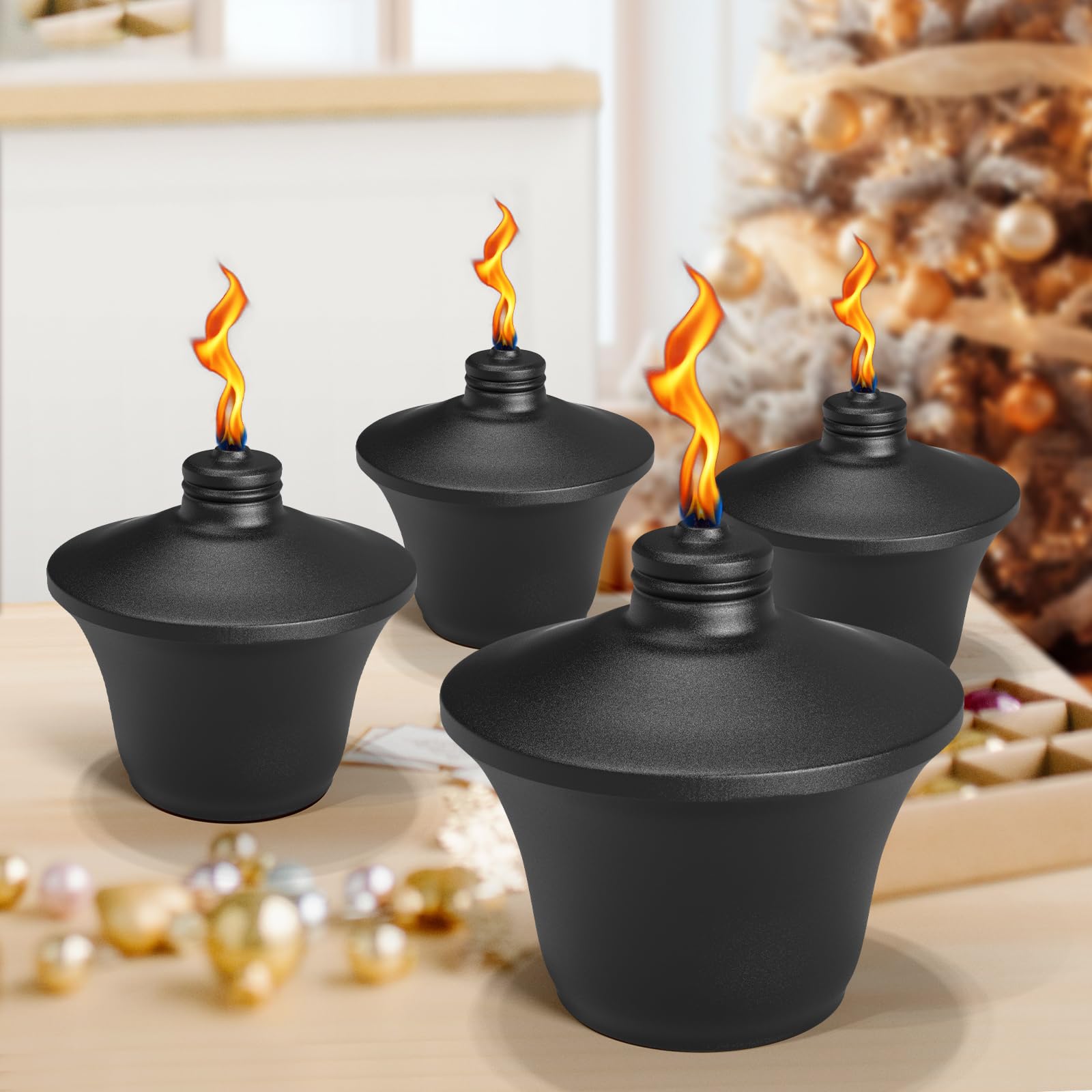 FALBAWR 4-Pack Citronella Tabletop Torches, 14.5 oz Table Top