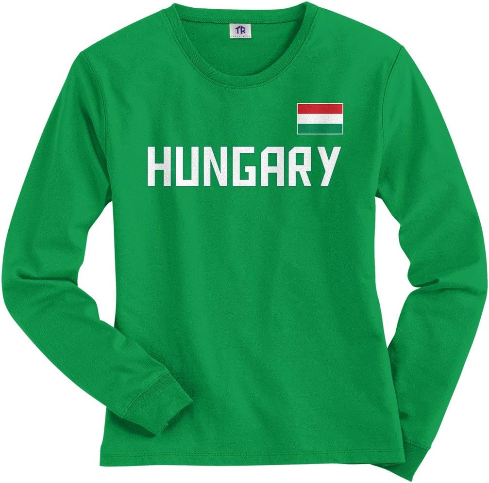 Threadrock Women's Hungary National Pride Long Sleeve T-Shirt
