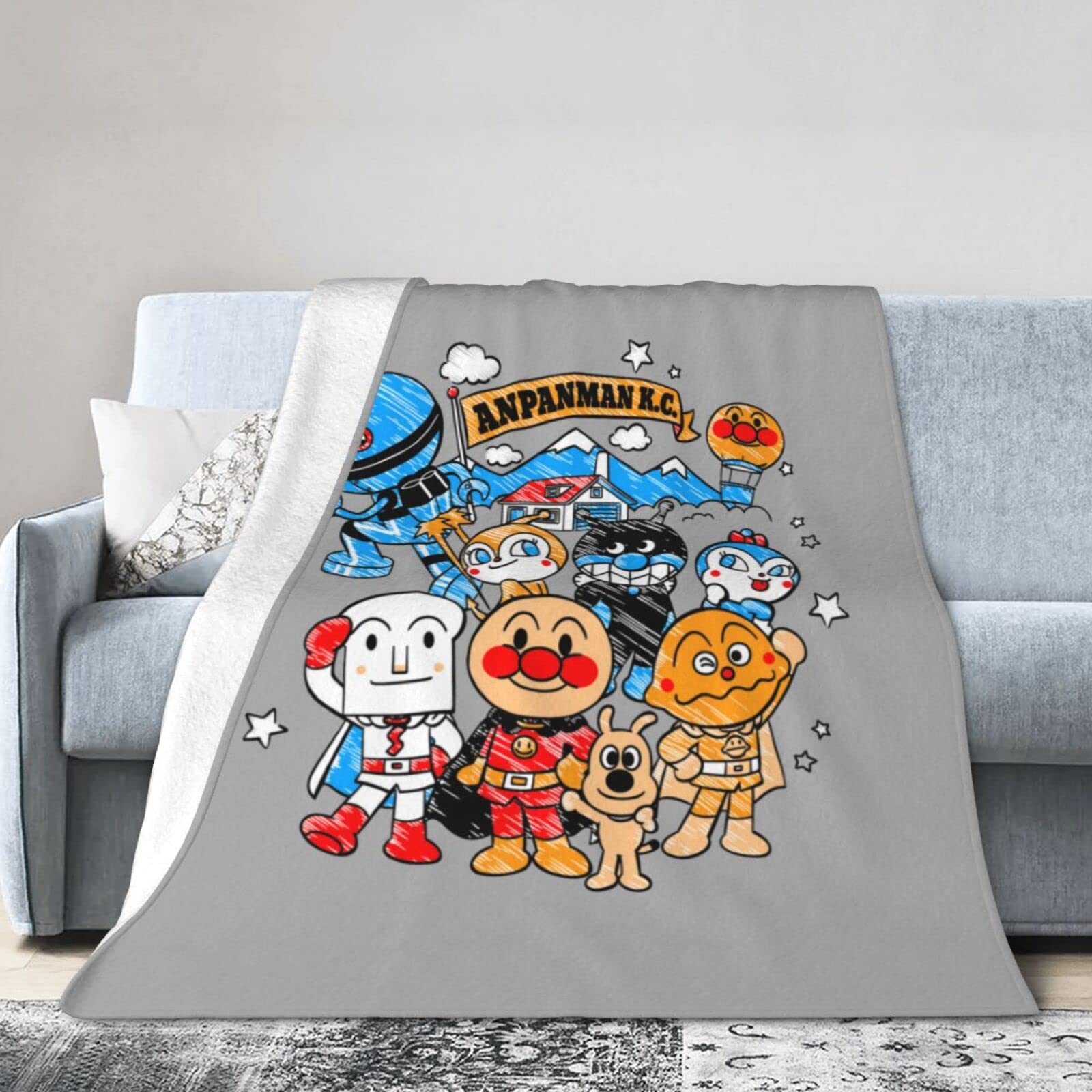 Amazon｜アンパンマン ブランケット フランネル柔らかいふわふわ毛布