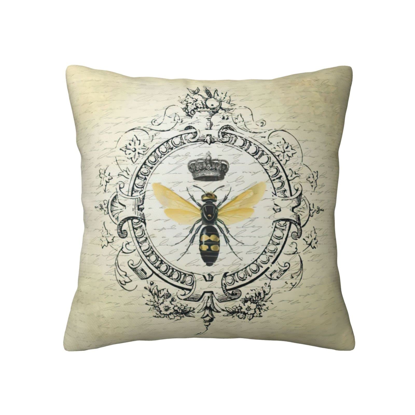 Amazon.co.jp: Bee Honey クッションカバー 4枚セット イエロー モダン
