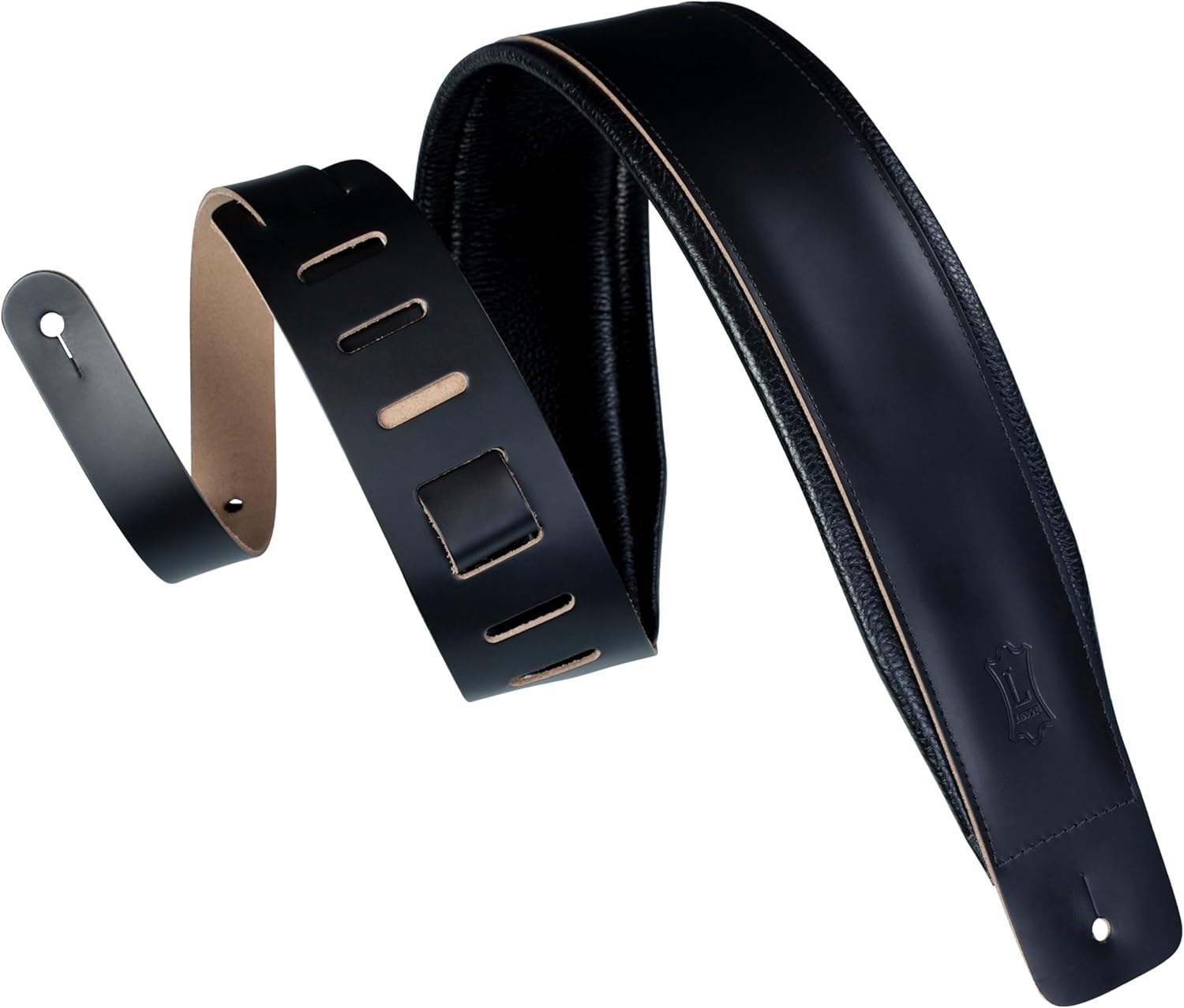Levy's Leathers 3" Extra-Long Genuine Leather Guitar Strap with Garment Leather Backing; Black (DM1PD-XL-BLK)
