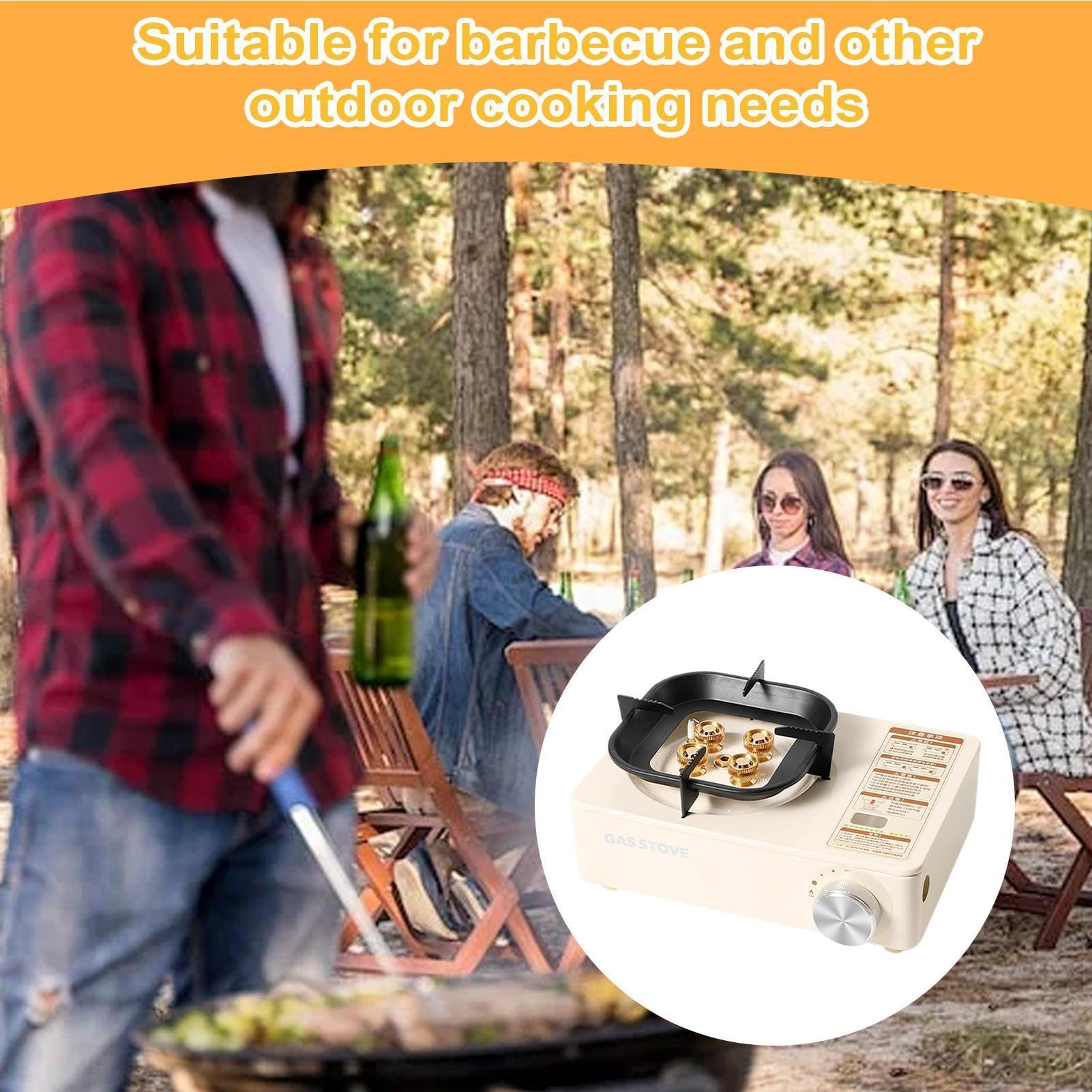 Estufa Portátil Menaje De Cocina Ajustable | Estufa Camping Portátil Para Parrilla, Tailgating, Barbacoa, Viaje En Autocaravana, Viaje, Pícnic, Senderismo Y Montañismo
