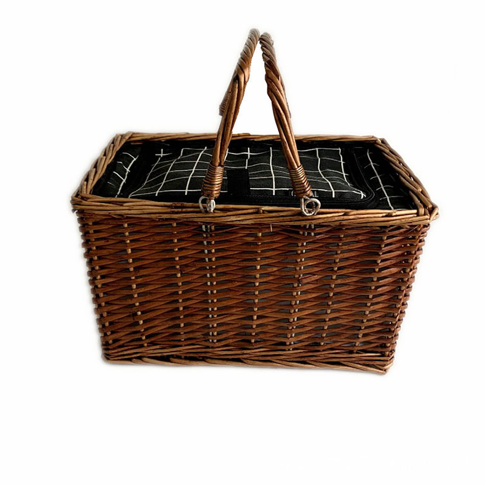 Storage Basket,Wicker Picnic Insulated Hamper,Shopping With Handle Harvest Vegetable Or Fruit, Wine Gathering Wedding Gift Baskets