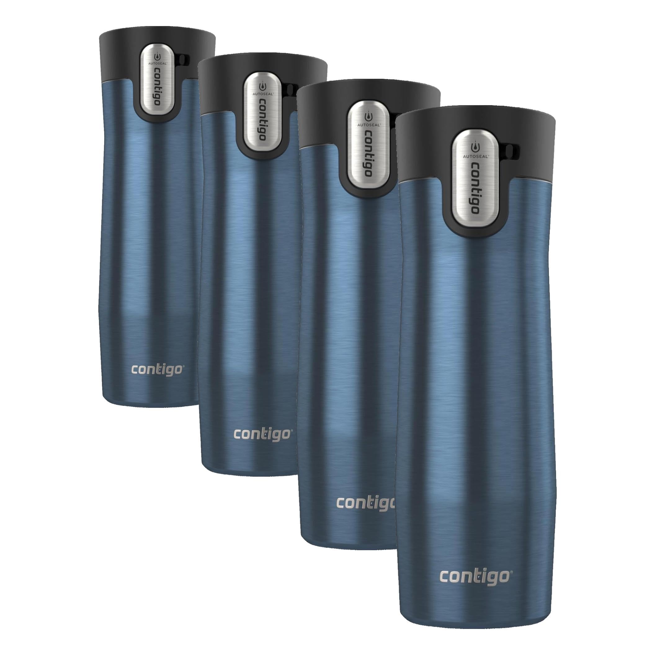 Contigo Travel Mug, Vacuum-Insulated Stainless Steel | AUTOSEAL Technology | Easy-Clean Lid | 20 oz | 2-Pack, Pack of 4