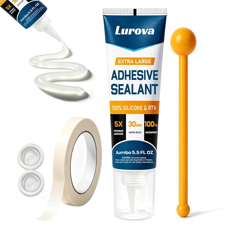 Selante de silicone transparente LUROVA com ferramenta de acabamento, 156 g