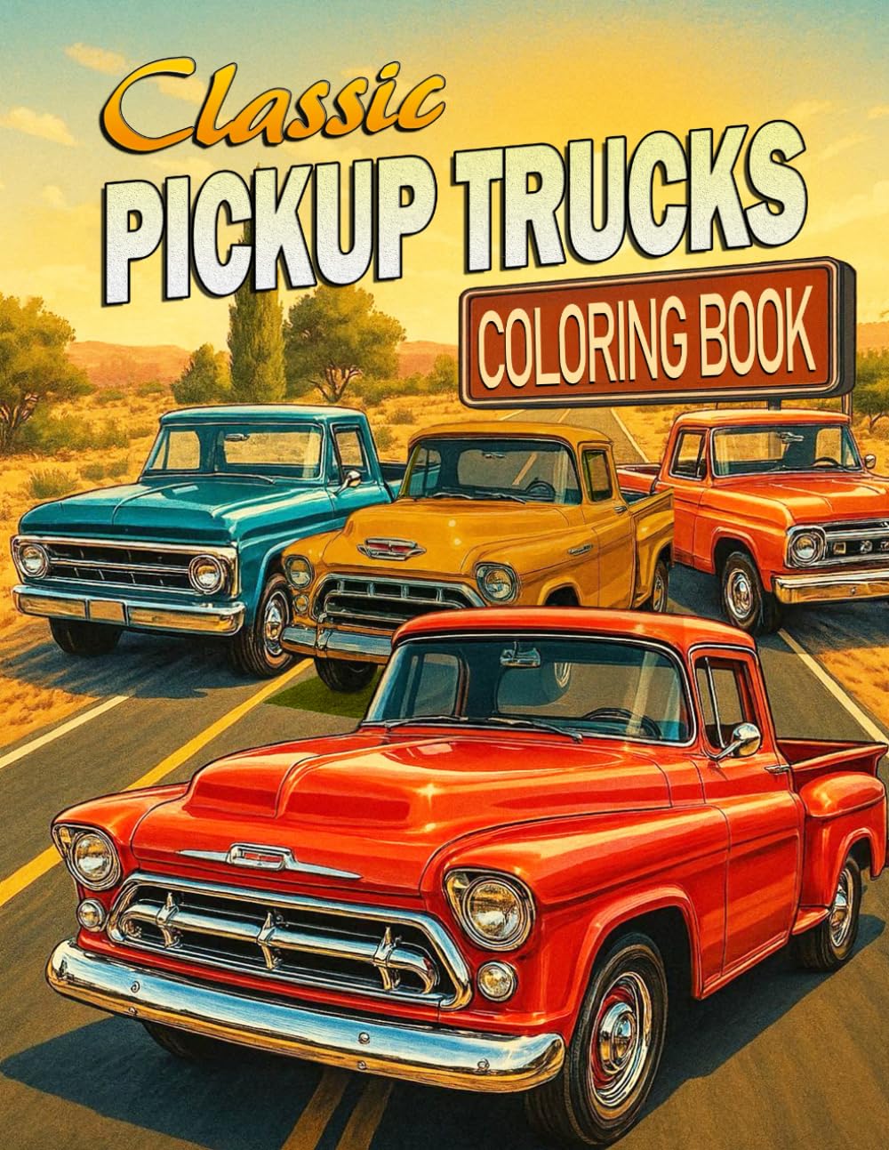 Classic Pickup Trucks Coloring Book: Coloring Book for Adults, Teens, and Truck Lovers – Classic Pickup Trucks, Vintage Pickup Designs, Old Truck Coloring Pages, and Relaxing Automotive Art